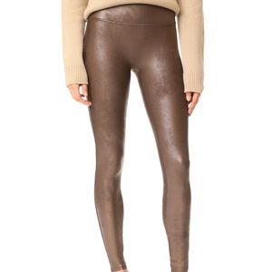 Spanx faux leather leggings brown M